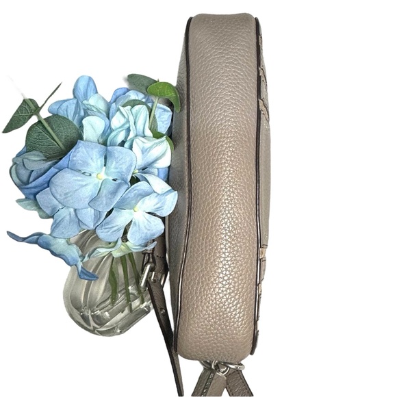 NWOT Michael Kors | Brooklyn Leather Mini Grommets Crossbody Bag, Cinder Taupe - Picture 6 of 12
